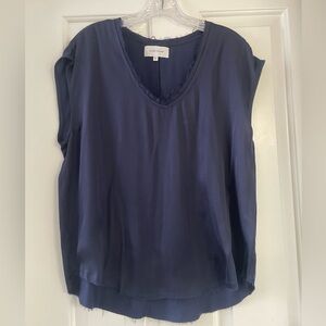 Dear John Navy Cap Sleeve Silky Women’s Top (M)